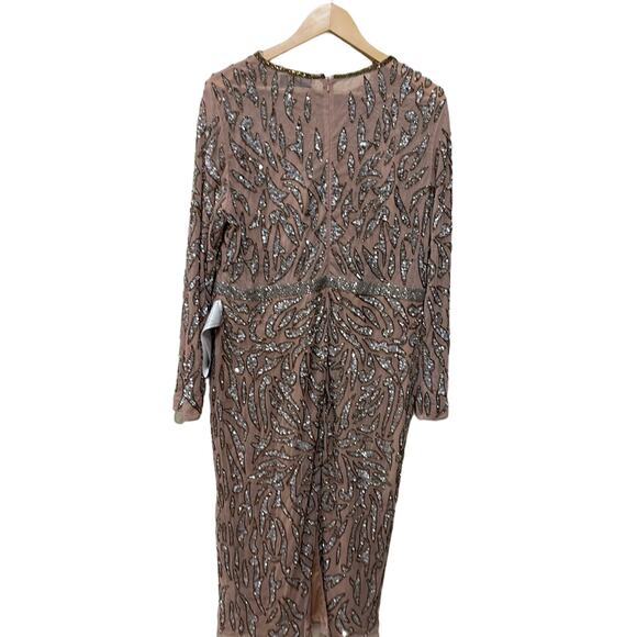 MAC DUGGAL EMBELLISHED ILLUSION SHEATH DRESS 5521 SIZE 16 - Picture 9 of 12